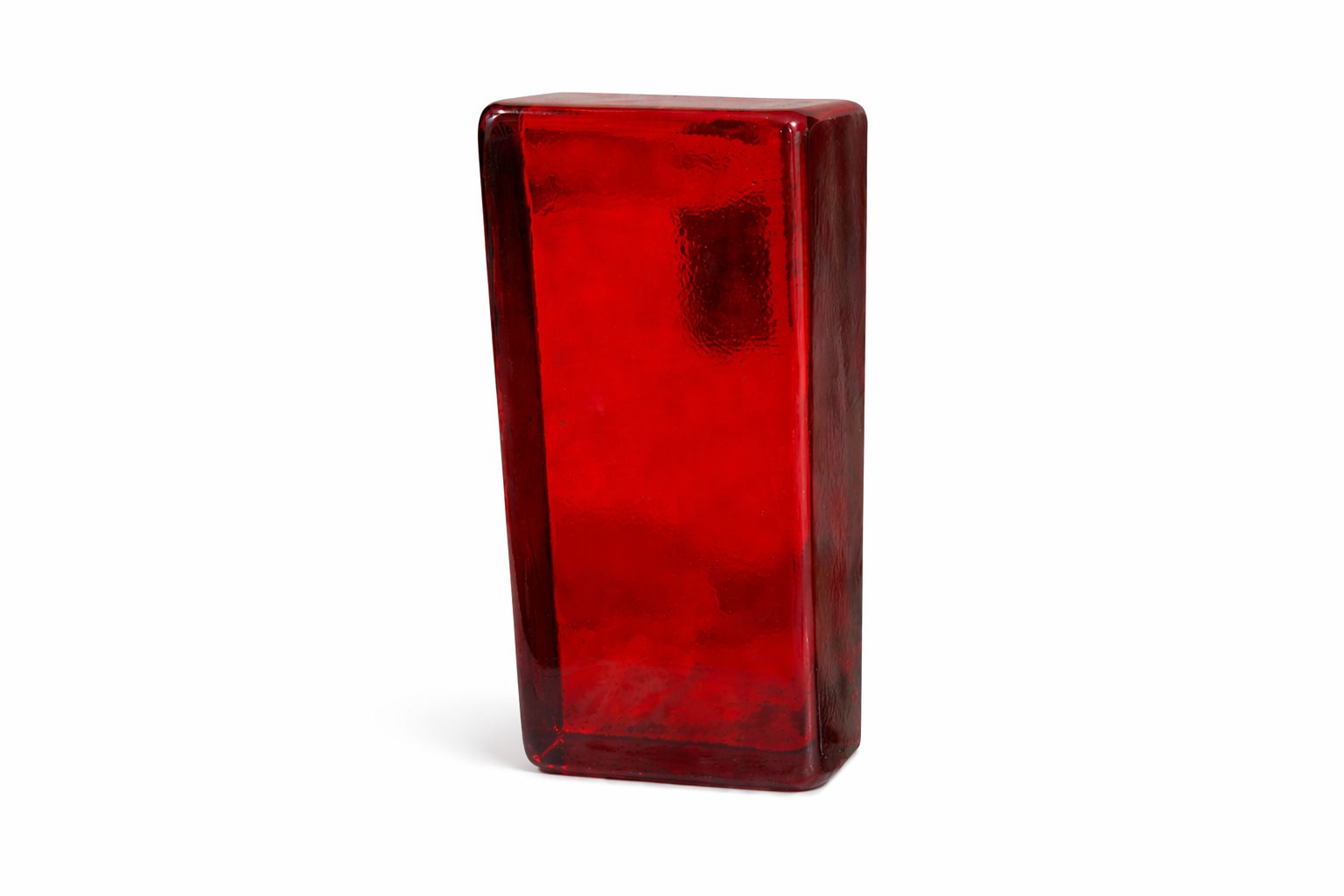 Red Solid Glass Brick